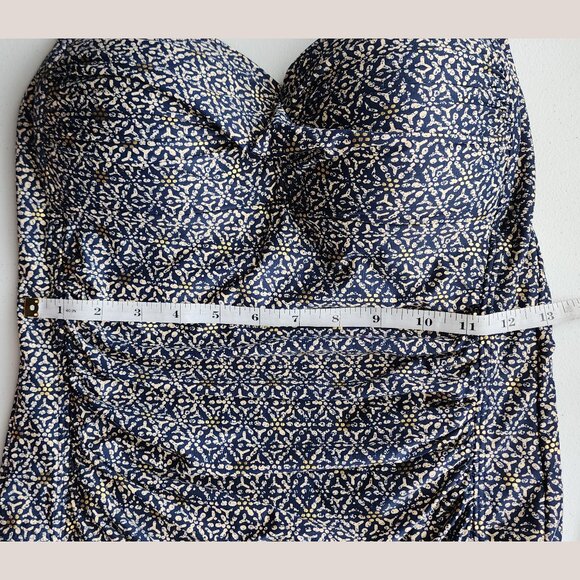 NipTuck Joanne Foil Twist Front Tummy Control One Piece Swimsuit Navy Blue - Picture 12 of 13